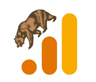 Google Analytics logo with the grizzly bear from the California state flag - Cookiebot