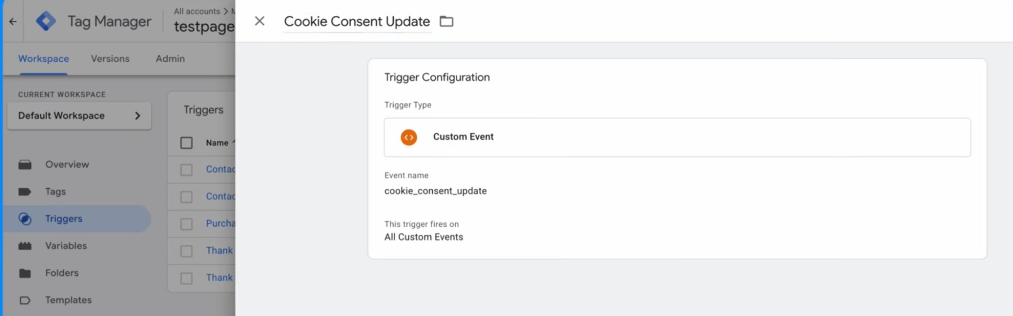 Configure right triggers for GTM tags