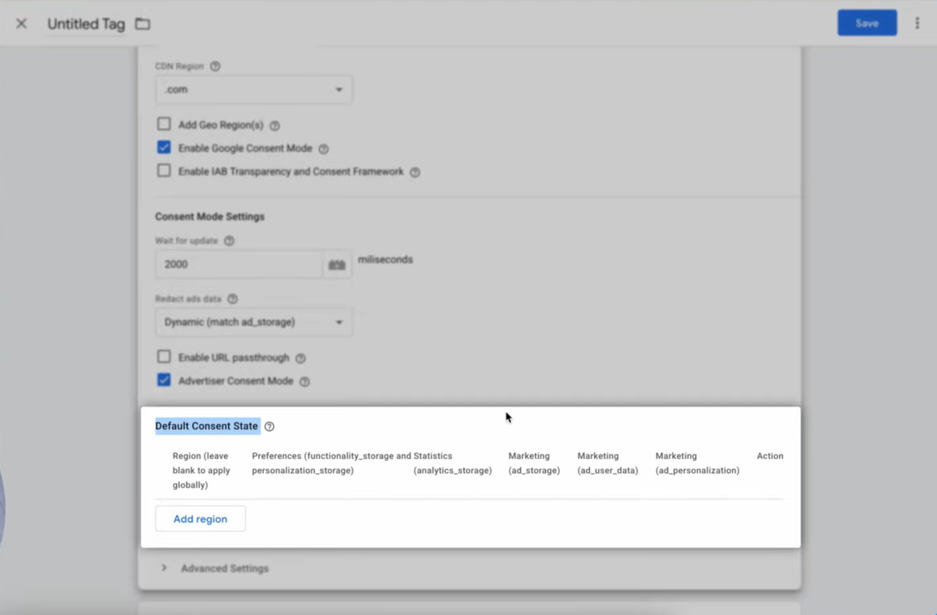 Confirm Google Consent Mode is enabled