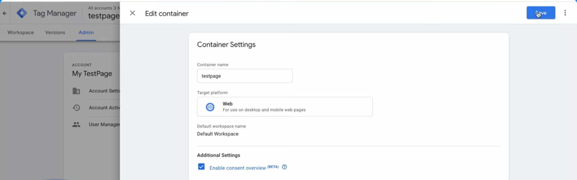 Enable consent overview
