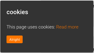 Illegal cookie disclaimer screenshot - Cookiebot
