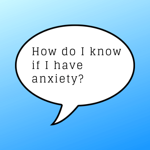 Speech bubble with the text 'how do I know if I have anxiety?' within it - Cookiebot