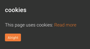 Screenshot of a non-compliant cookie notice  - Cookiebot