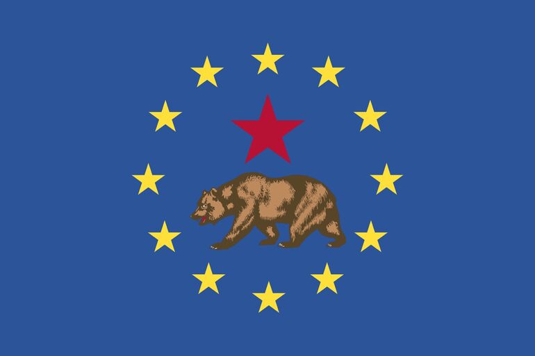 Combination of the European flag & california state flag - Cookiebot