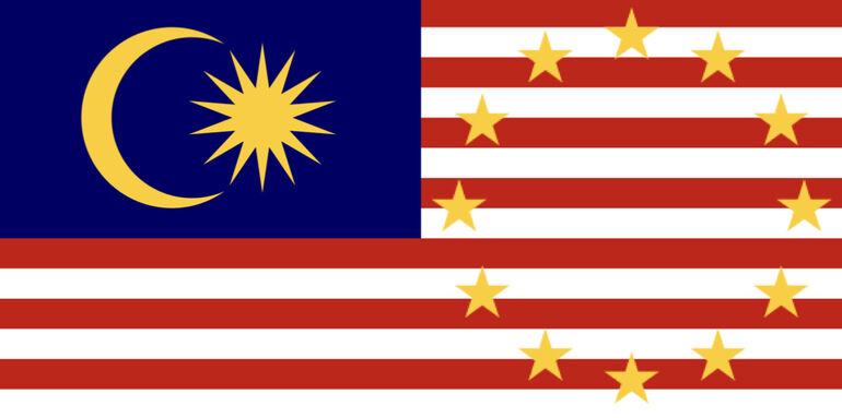 Flag of Malaysia with the European Union flag stars on it  - Cookiebot